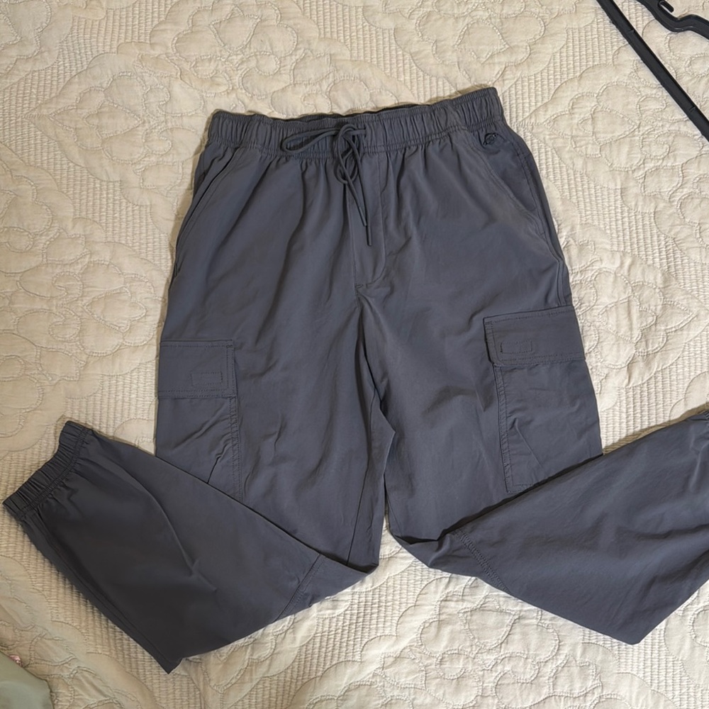 CALIA Charcoal Cargo Pants with Elastic Waistband